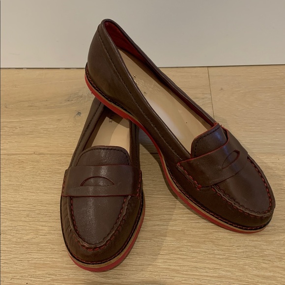 Women’s Cole Haan Dark Brown Loafers with Red Trim - Picture 2 of 8